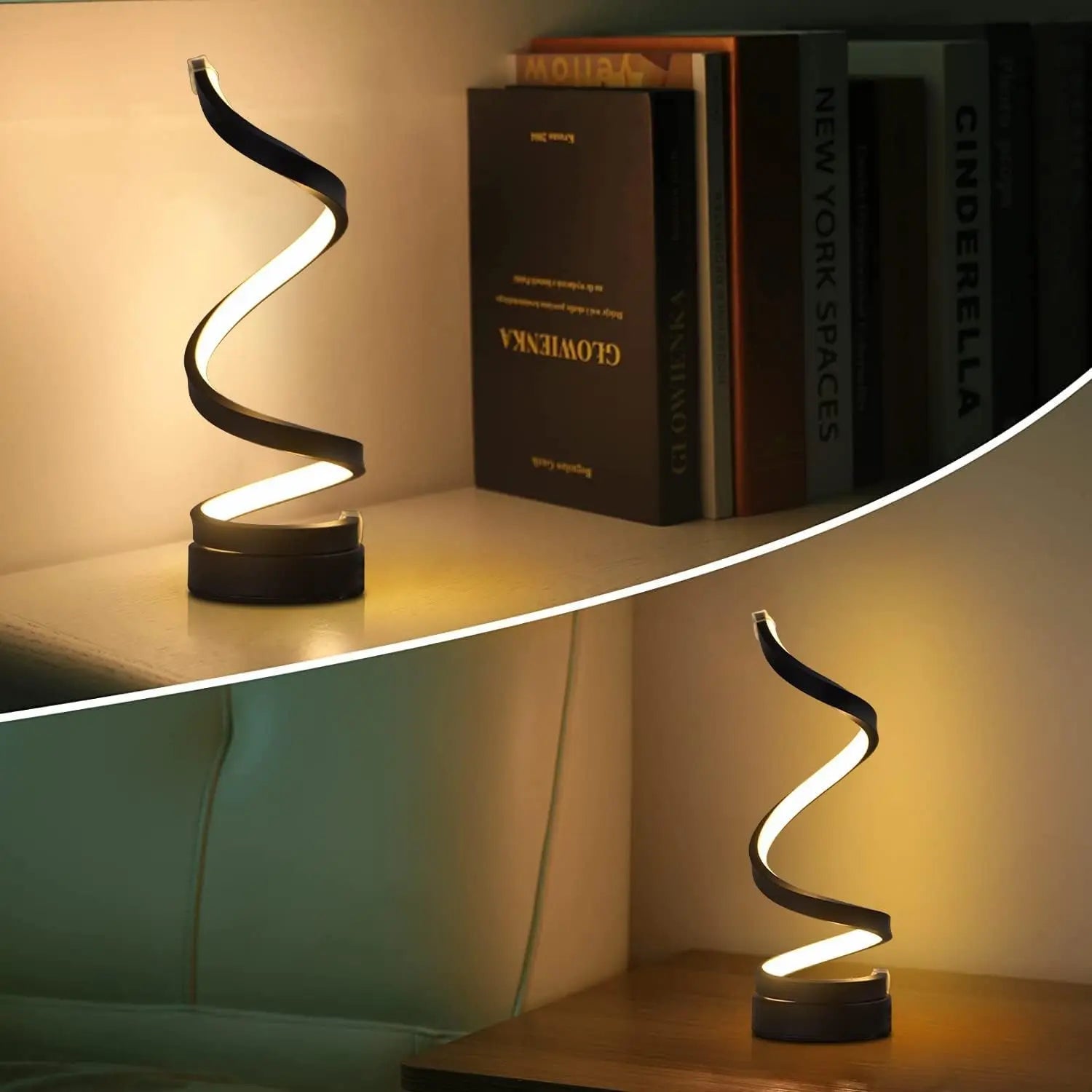Spiral LED Table Lamp Dimmable Nightstand Lamp